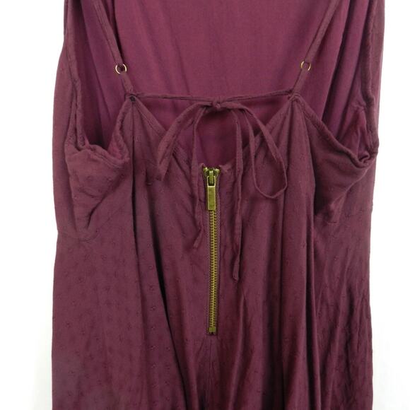 Urban Outfitters Romper Size‎ 10 Burgundy Kimchi Blue Tie Back Minimalist Boho - Picture 6 of 11